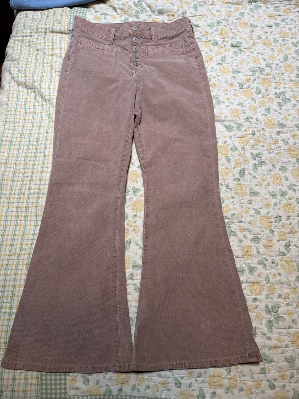 American Eagle Outfitters Dusty Mauve Corduroy Boot Cut Pants